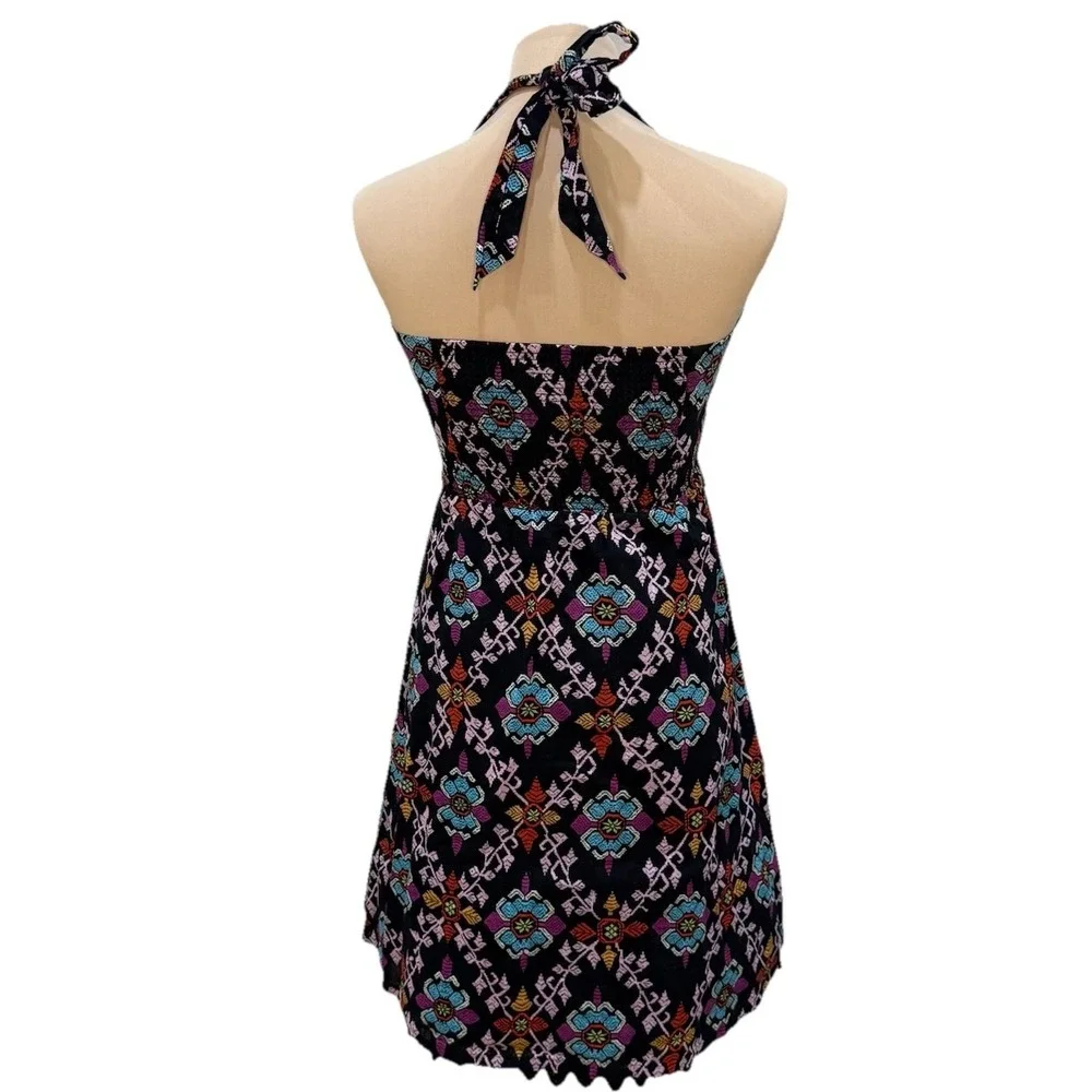 EDME‎ & ESYLLTE Primula Multicolor Halter Dress 6 Beach Vacation Coastal Romance